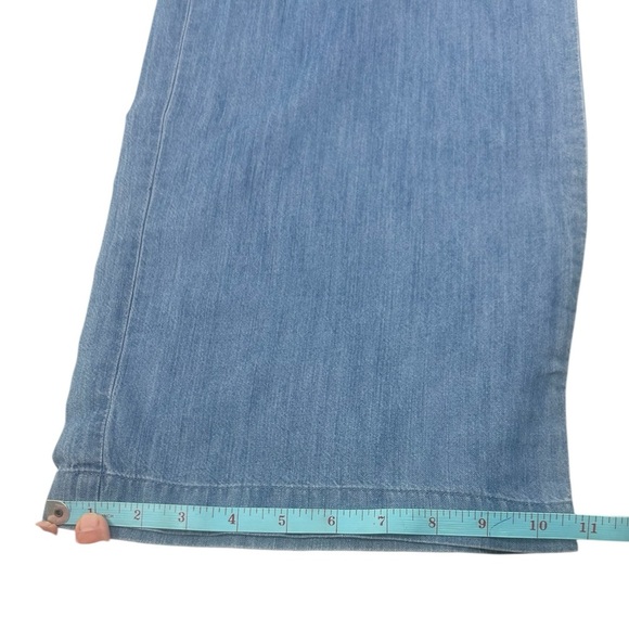 J. Jill Denim Women 12P Blue Summer Breeze Chambray Wide Leg Crop Belt Pants NWT - Picture 11 of 15